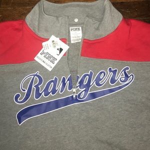 Texas Rangers Pink 1/4 Zip Pullover Sweatshirt